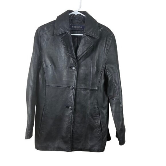 VTG Dockers Women’s Black Lamb Leather Jacket Size Large Heritagewear - Picture 1 of 11
